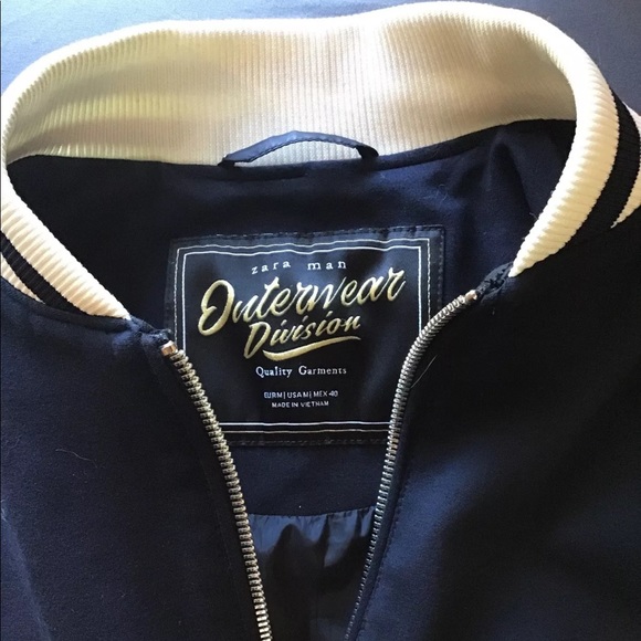 Mens Zara Bomber varsity jacket with stripes, new. - Picture 2 of 4